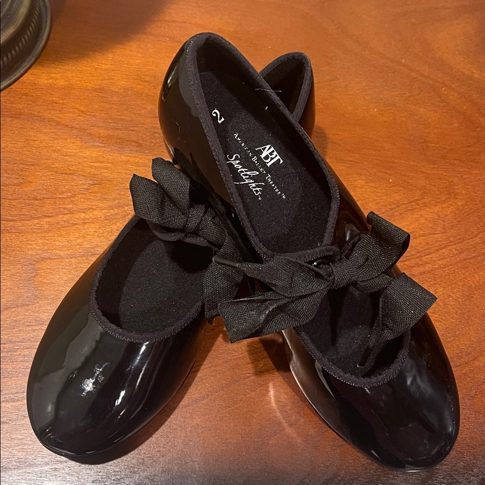 Girls Black Tap Shoes Flats - Like New!